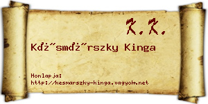 Késmárszky Kinga névjegykártya